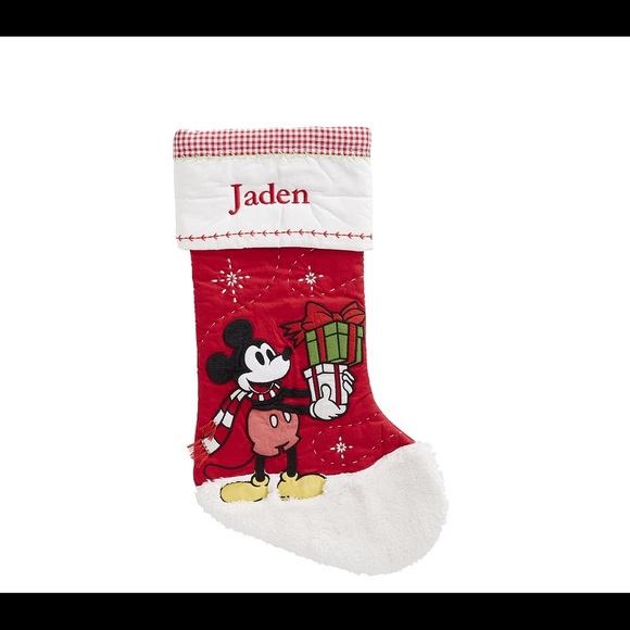 Pottery Barn Kids Disney Mickey Mouse Quilted Christmas Stocking - Picture 11 of 14